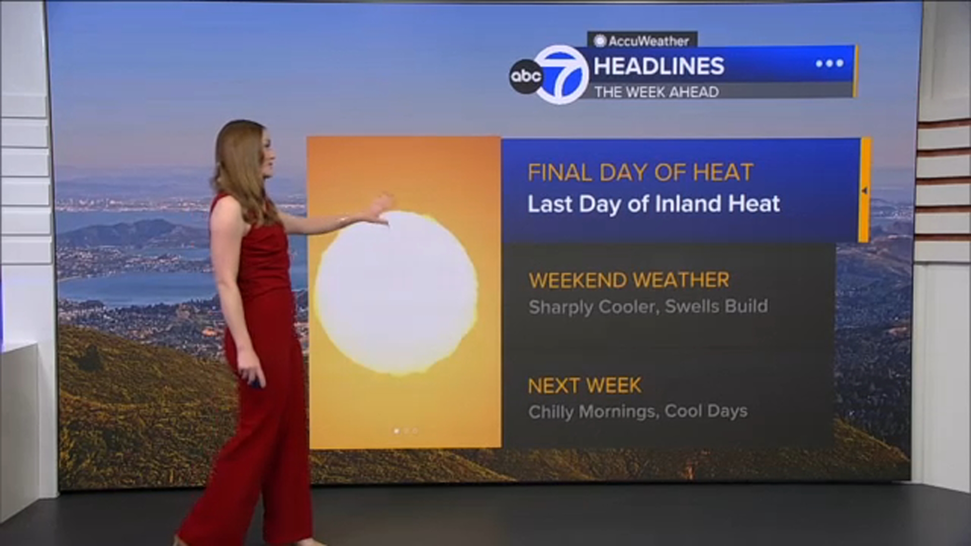 AccuWeather Forecast: Heat Advisory expires tonight; temps cool down into weekend
       — ABC 7 Bay Area, Burlingame Community news
