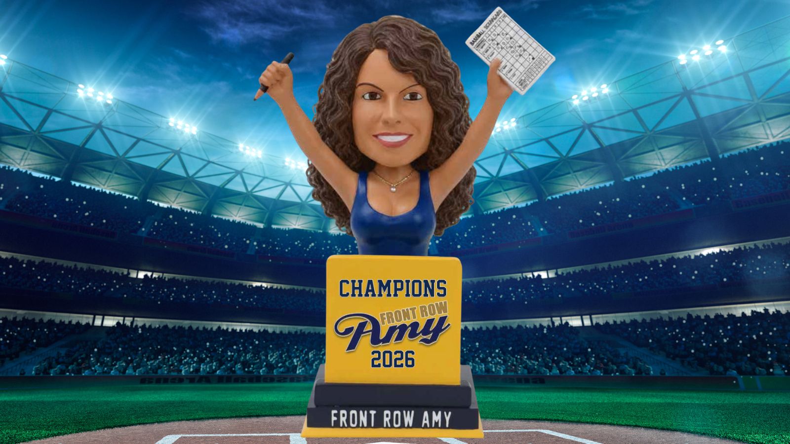 Front Row Amy gets bobblehead celebrating Brewers' World Series win — Burlingame Sports news